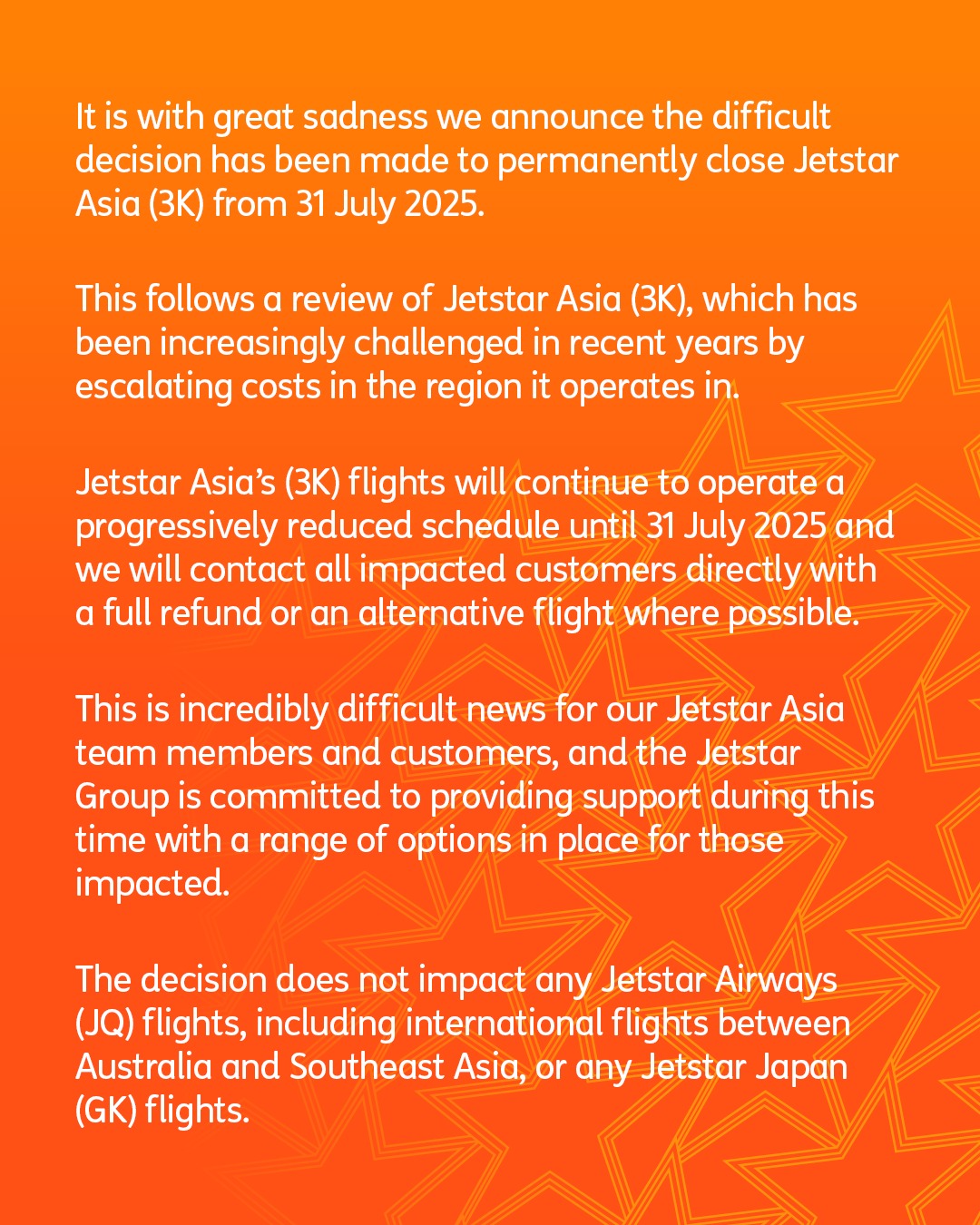 Jetstar Suspend