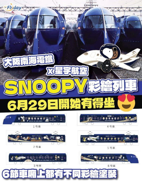 星宇航空聯乘南海電鐵SNOOPY特急列車