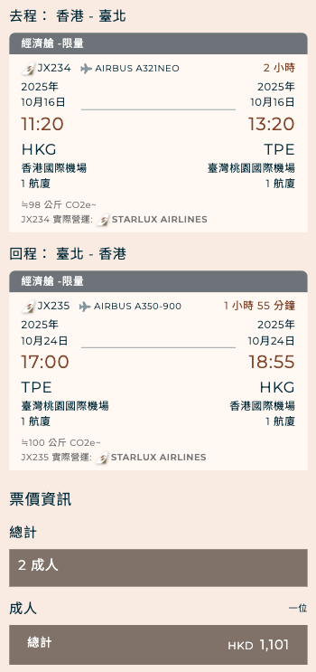 星宇航空 台北優惠