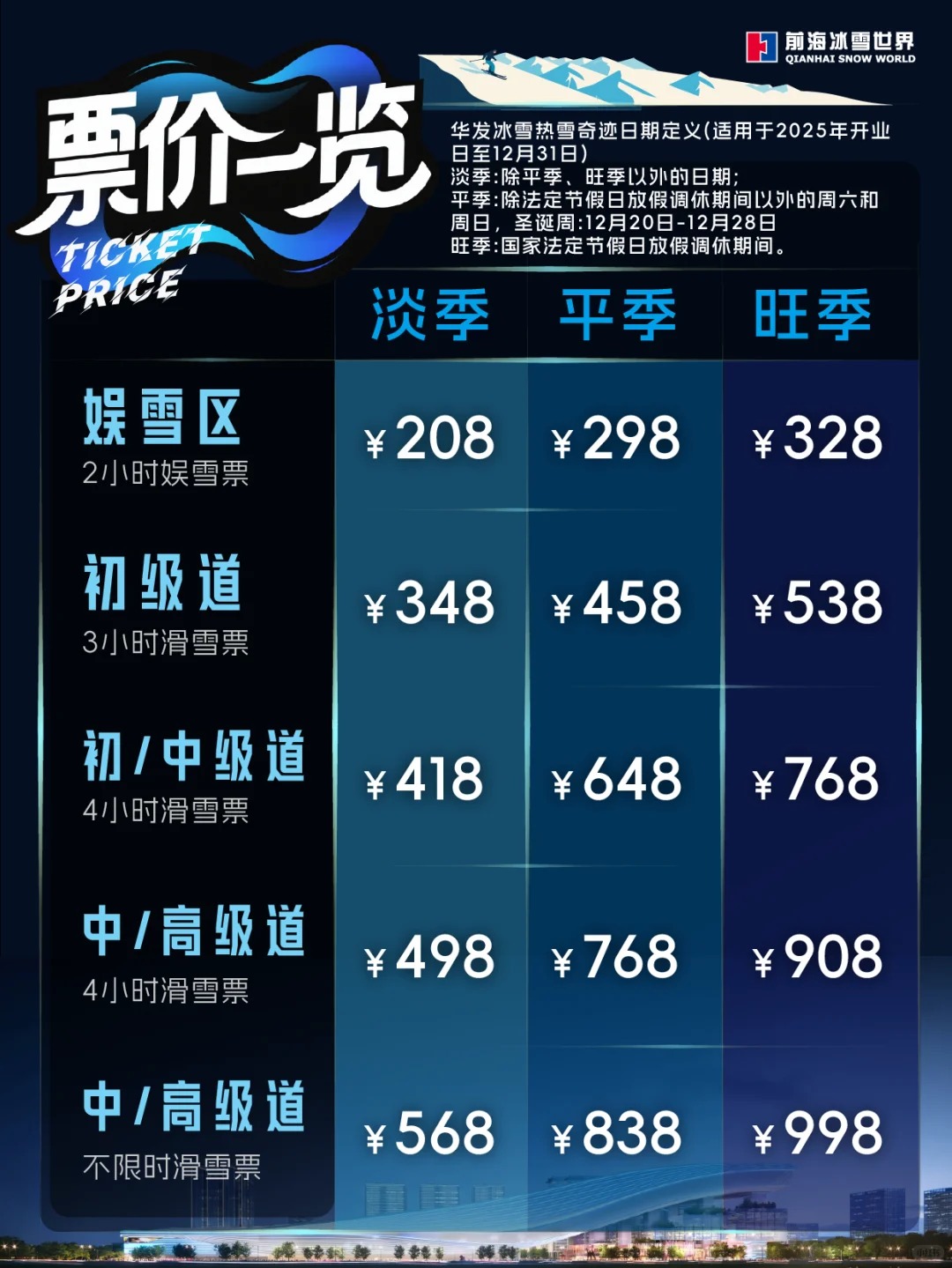 前海冰雪世界門票