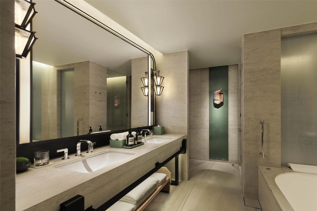 大阪華爾道夫酒店 Waldorf Astoria Osaka 特大號豪華間浴室