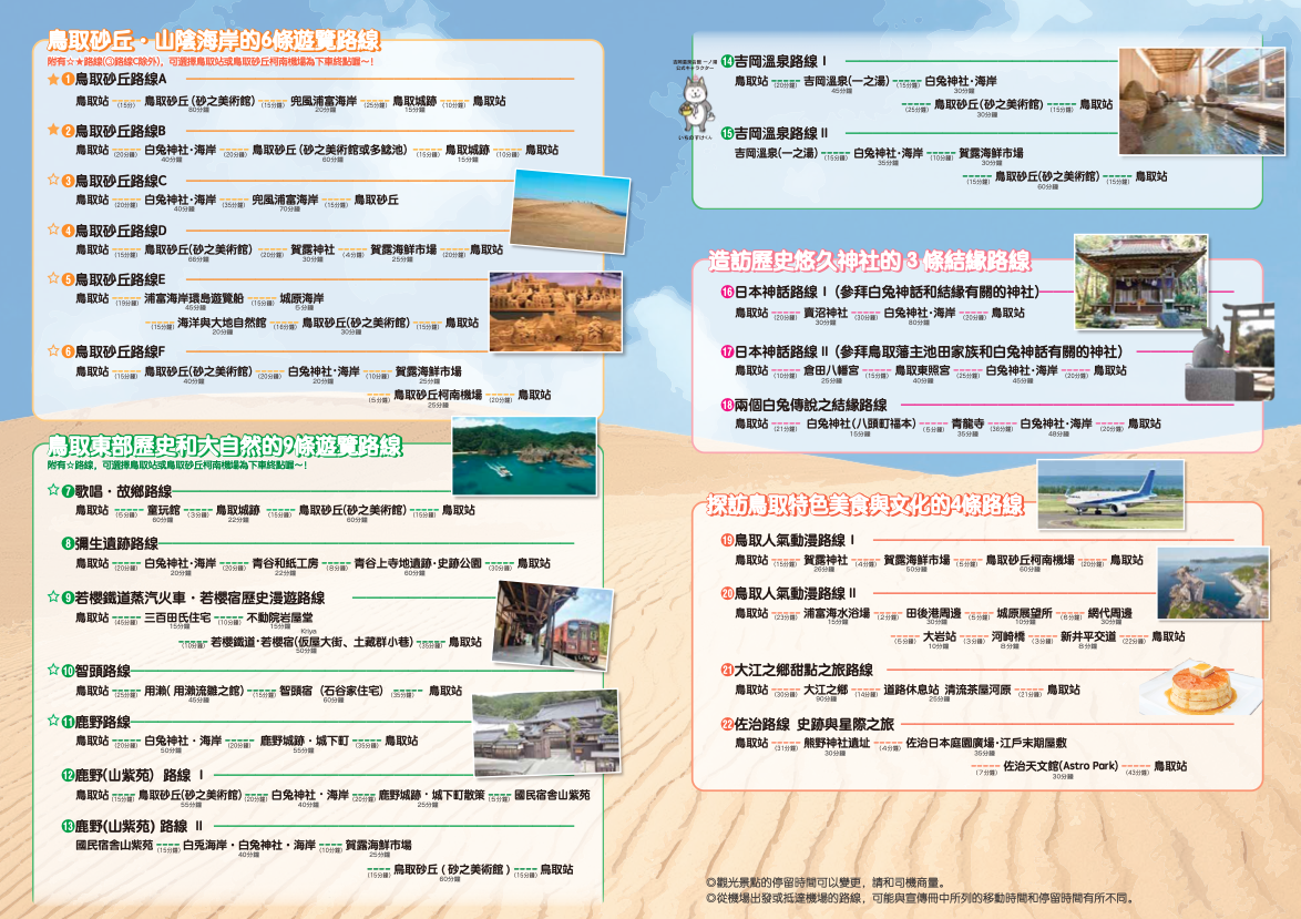 鳥取三小時的士 路線