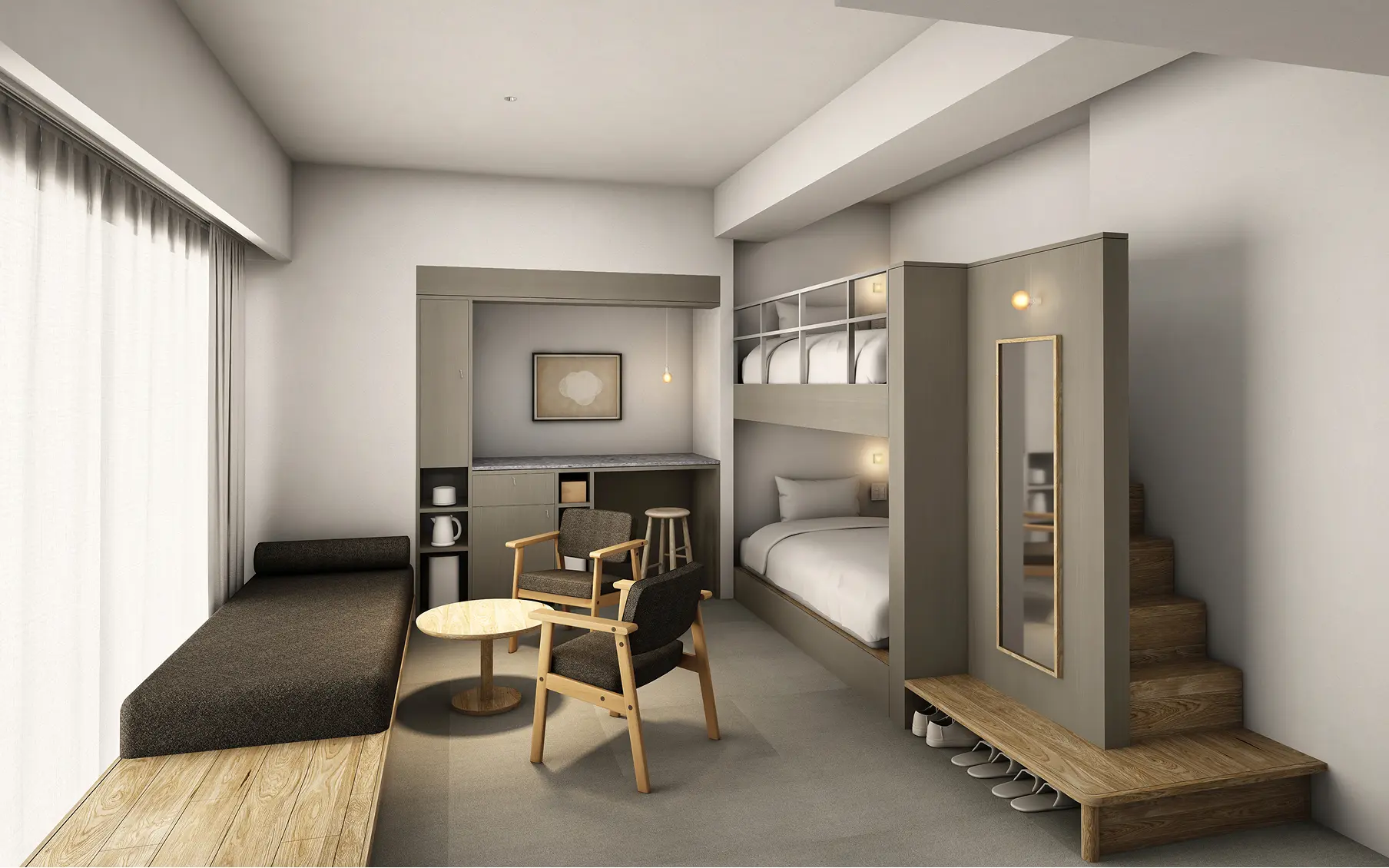 MUJI BASE KYOTO kiyomizu Twin Room